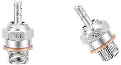 Chanmoo 2PCS 70117H Hot Glow Plugs No.3 N3 N4#3#4 Spark Nitro Engine Parts Replace OS for Traxxas Losi HPI Redcat HSP Himoto RC Car Truck Buggy (N3)