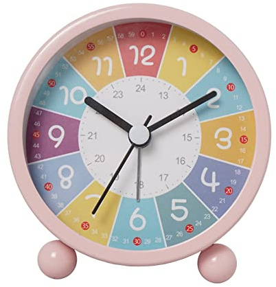 Analog Wecker Kinder, Ohne Ticken Wecker Lernwecker mit Nachtlicht, Snooze Analog Wecker, Lernuhr Kinder für Schulen, Wecker für Schulkinder Mädchen Junge