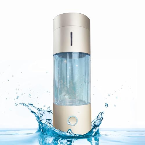 HQQMNY Botella de Agua de Hidrógeno Contenido de Hidrógeno ≥4000ppb Generador de Agua de Hidrógeno Portátil con Tecnología PEM y SPE Generador de Agua 230 Ml (Dorado Champagne)