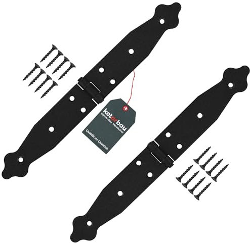 KOTARBAU® Set di 2 nastri per porta, 150 x 150 x 35 mm, in acciaio verniciato a polvere, colore nero, cerniera per finestra, porta da giardino, cerniera