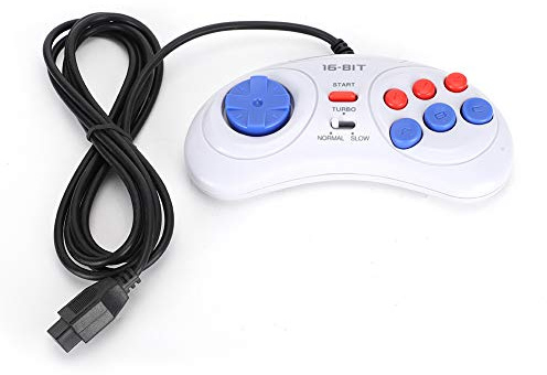 Yctze Mini Console de Jeu Portable 16 Bits 9 Broches, Contrôleur de Jeu Ergonomique avec Fonction, Prise en Main Confortable, Blanc, adapté pour