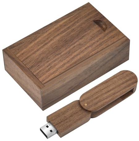 HOZYALE USB-Stick 64GB Holz USB 2.0 Flash Laufwerk Datenstick Memory Stick mit Holzbox, Speicherstick für Hochzeit, Freunde, Familie