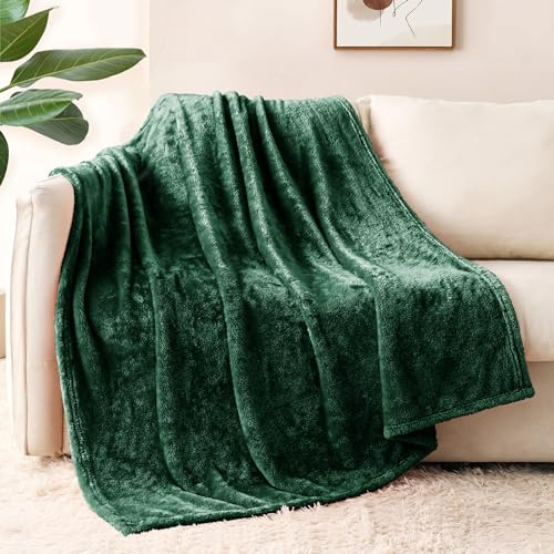 Whale Flotilla Kuscheldecke Flauschige Decke, Warme Fleecedecke Sofadecke Wohndecke Couchdecke, Superweich und Kuschelig, 130X170CM, Dunkelgrün