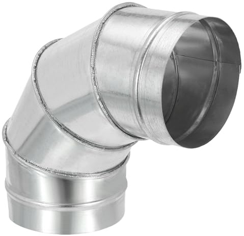 PATIKIL 6 OD 90 Degree Elbow Duct Pipe Connector, HVAC Ventilation Chimney Flue Tube Connector Galvanized Iron Adapter for Vent Exhaust Stovepipe