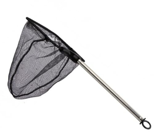 Dokeno 1 Pezzo Rete da Pesca per Acquario Rete Telescopica con 27.5-50.5cm Manico in Acciaio Inox Regolabile Retino Guadino Retrattile da Pesca per Acquari Laghetti Laghi, 10 x 8cm