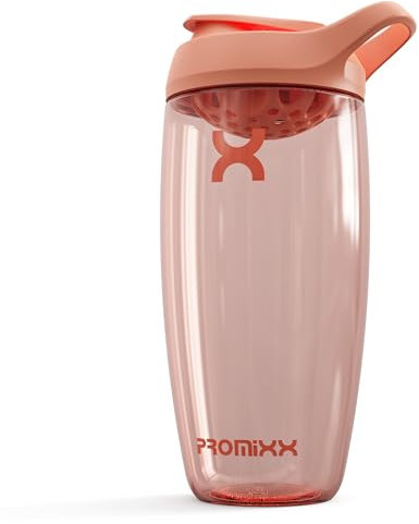 Promixx PURSUIT Bottiglia shaker per proteine New Edition - Bottiglie per miscele di proteine e integratori - Bicchiere shaker per proteine facile da pulire e resistente, 950ml, Corallo