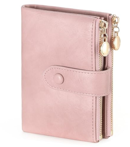 FALAN MULE Geldbörse Damen Große Kapazität, Portemonnaie Damen klein mit RFID Blocker, Mittelgroß Geldbeutel Doppelter Reißverschluss Brieftasche, Kleines Geldbörse mit 23 Kartenfächern und Münzfach