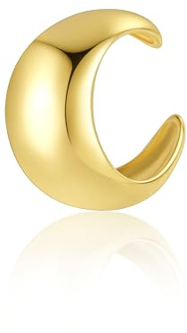 ALEXCRAFT Chunky Ear Ohrclips Dicke Creolen Cuff Clip Ohrringe für Damen | Ohrclip Creolen Chunky Groß Breit Dick Klobig Ohrmanschette Ohne Ohrloch Fake Ear Cuff Clip Ohrringe Ohrklemme Damen Herren