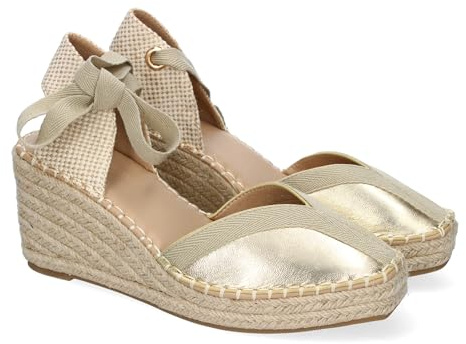 Sandalia de Mujer, Estilo Valenciana de Yute, Diseno Moderno, Detalles en la Pala, Comodas con Cierre de Cintas, Ideales para Primavera-Verano.