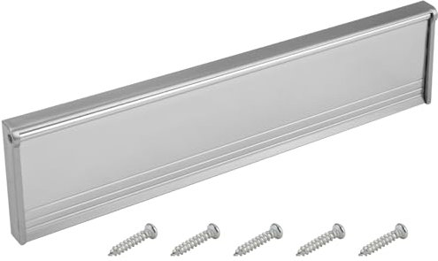 Internal Door Letter Box Draught Excluder 11.5 Inch(29.3cm) Metal Letterbox Cover Flap Plate Seal with Brush Flap Chrome Replacement Letterboxes for Wood or uPVC Composite Front Doors (Silver)