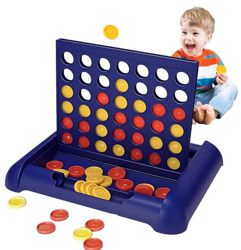 CHXAOM Vier Gewinnt 4 Gewinnt Klassisches Strategiespiel mit ABS-Material Familienspieleabend, Kindergeburtstag, Schulaktivitäten Für Erwachsene Kinder ab 6 Jahren​