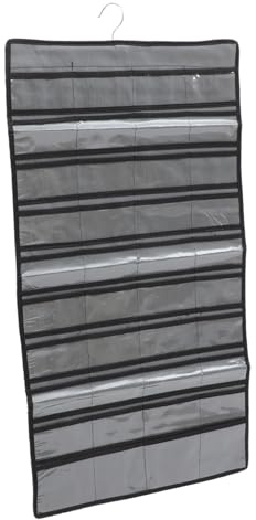UTHCLO Organizer per Gioielli da Appendere Scomparti Faccia Grigio Borsa Portaorecchini Bracciali e Collane Capacità per Camera e Armadio