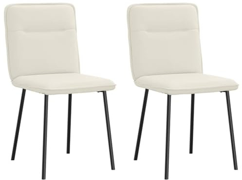 HETFTJN Esszimmerstühle 2er Set Creme Samt mit Metallbeinen Modernes Design 45x54x83 cm Bequeme Polsterung für Esszimmer Wohnzimmer Küche