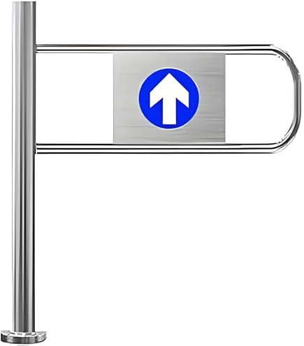 Puerta batiente automática de acero inoxidable duradero, dispositivo de entrada unidireccional para tiendas, patios y almacenes, ancho ajustable de 50 a 100 cm, apertura izquierda de 90 x 100 cm