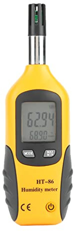 VBESTLIFE Medidor de Temperatura Termómetro Digital Higrómetro Punto de Rocío Monitor de Bulbo Húmedo, LCD Retroiluminado, Respuesta Rápida de Alta Precisión, Portátil para Uso en Laboratorio