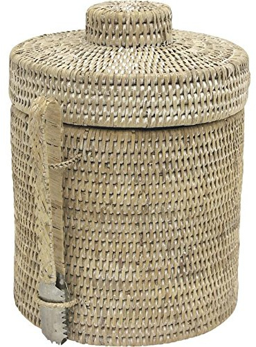 Seau à glace en rotin avec pince