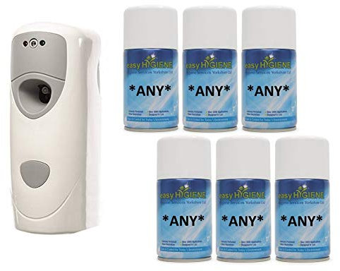 WALL MOUNTED Automatic Air Freshener Dispenser and 6 Refills auto fresh spray cans