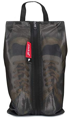 pack all Wasserfeste Reise Schuhbeutel, Schuhorganizer, Schuhtasche mit Reißverschluss, für Männer und Frauen (Schwarz)