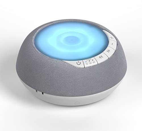 i-box White Noise Machine with Nightlight, Portable Rechargeable White Noise Machine for Babies and Adults, Relaxation and Meditation Sounds Calming Sleep Aid Grey
