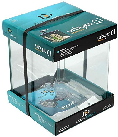 Aqua Della, Urbyss Aquarium, 20 x 20 x 25 cm, Cubic-Aquarium mit gebogenem und poliertem Glas, 5 mm, 3 mm, poliertes Schutzglas aus Kunststoff, Schutzmatte