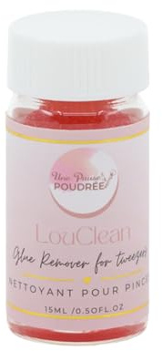LouClean Nettoyant pour Pince Professionnel - Nettoie les Résidus et Colle sur les Pinces à Extensions de Cils et Pinces à Épiler - Marque Française (15ml)