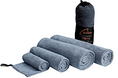Schwar Textilien Microfaser Handtuch Duschtuch Badetuch Strandtuch Reisehandtuch 5 Farben Farbe Hellgrau Größe 100x200 cm
