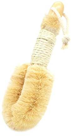 Brosse corporelle à sec, brosse en sisal pour le corps, poils naturels, améliore la circulation sanguine, peau sèche, exfoliante, cellulite