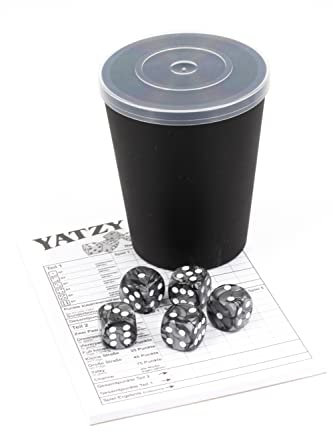 WeLoveDice DiceCupFlex - Flexibler Würfelbecher mit Deckel inkl. 5 Würfel & Block - Made in Germany