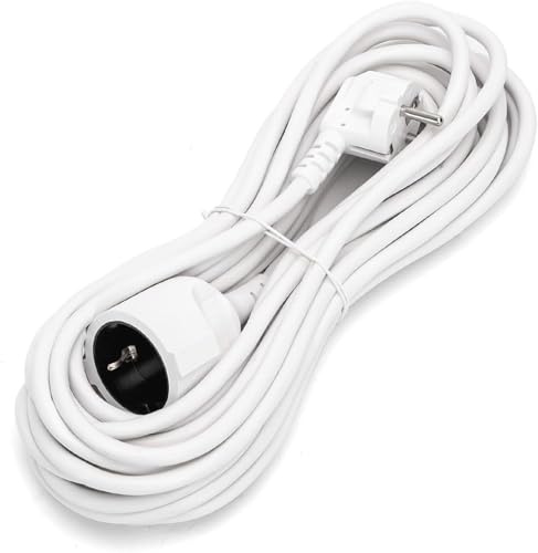 Cable alargador 3G, 1,5 ㎟, 10 m, Blanco - Ideal para Extender Conexiones eléctricas y Dispositivos en Interiores y Exteriores