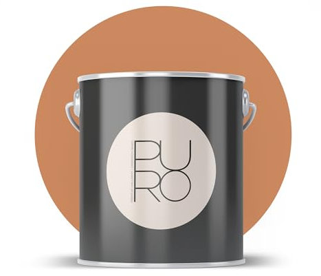 Livingwalls PURO Premium Wandfarbe c9004 - Malerfarbe für Wohnräume und Arbeitszimmer mit sehr hoher Deckkraft - matte hochwertige in Orange - 2,5l