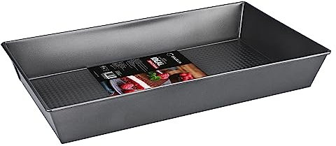 Galicja Teglia da forno antiaderente IDEAL – Teglia da forno piccola – Teglia da forno – Teglia da forno – Nero 39,5 x 23,5 x 6 cm