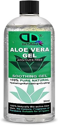 30ml | Organic Aloe Vera Gel 100% Pure Natural from Freshly Cut Aloe, Soothing & Hydrating, Rich in vitamins, bug bites and minor burns, Ideal for all skin types, Cruelty-free