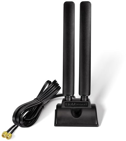 Eightwood Antenna WiFi 6E WLAN Amplificatore segnale Tri-Band Magnetic Base con RP-SMA 200 cm Prolunga per Schede Wi-Fi PCI Card PC Bluetooth Scheda madre WiFi 6 Router