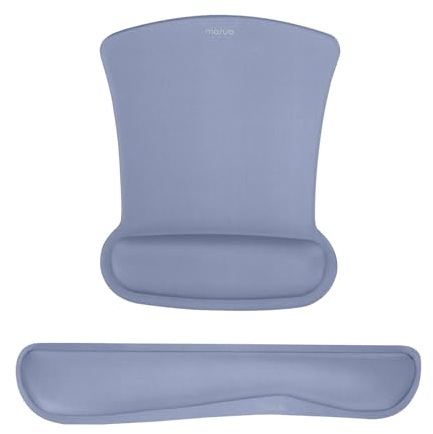 MOSISO Repose-Poignets pour Tapis de Souris & Clavier,Tapis de Souris Ergonomique Base Antidérapante Home/Office,Pain Relief & Easy Typing,Cushion avec Neoprene & Raised Memory Foam,Gris Lavande