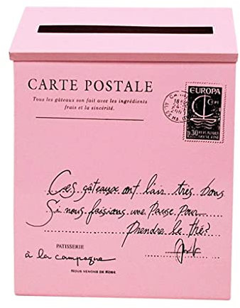 Leisurealeaneag Vintage verzinkter Briefkasten Briefkasten Postkasten Zeitungsrolle Box Rosa
