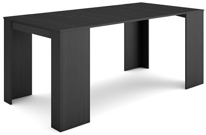 Skraut Home | Ausziehbarertisch | Multifunktionaler ausziehbarer | 180 | Für 8 Gäste | Esszimmertische | Moderner Stil | Schwarz
