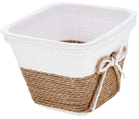 HOOTNEE Panier Plante Intérieur Tressé la Main en Corde de Papier, Lot de 4, Résistant et Décoratif pour Jardinière en Style Rustique Moderne