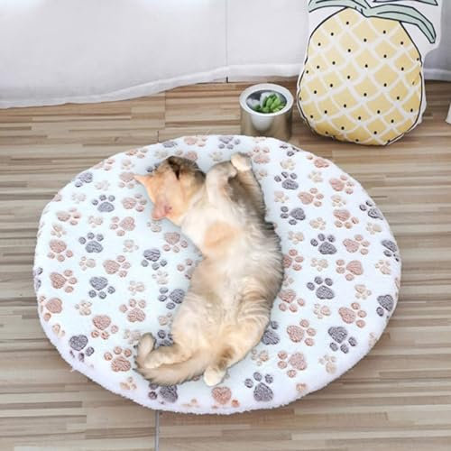 GGoty Rundes weiches Hunde- und Katzenbett, Fleecekissen, doppelseitig, für kleine Haustiere, Katzen, Welpen, Größe M (50 cm), C)