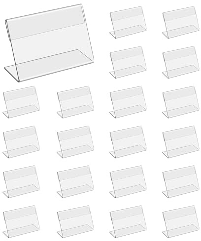 Plasthylla Prishållare, Transparent Etiketthållare, Akryl Etiketthållare Pris, Mini-Portfölj, Korthållare Transparent 20 st (6 x 4 cm)