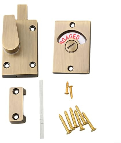 HOHOVYVY Display Lock, Toilet Door Lock, Indicator Privacy Bolt, Bronze Indicator Bolt, Free Studded Bathroom Privacy Toilet Door Lock Matt