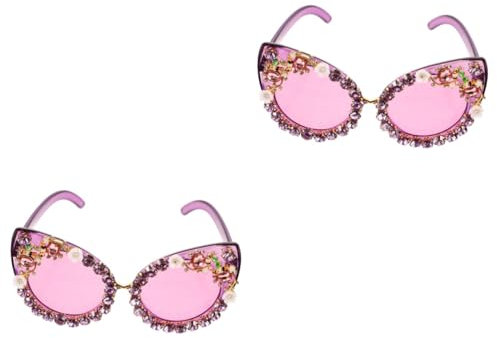 DEARMAMY 2St Cat-Eye-Sonnenbrille damen sonnenbrille bescherung weihnachten geburtstagsgeschenke kindersonnenbrille sonnenbrillen Vintage-Brille einzigartige Sonnenbrille PC Violett