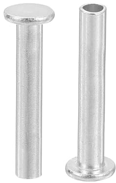 QUARKZMAN 50 Stück Halbhohlnieten 3mm x 18mm Aluminium Silber | Flachkopf Halbhohle Nieten Metallniete, Für Industrie Haushaltsreparatur Befestigung