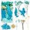 Flores Secas Manualidades Flores Preservadas Naturales Flores Secas Decorativas Flores Prensadas Secas Naturales para Marco de Foto DIY Decoración Artesanal (Azul)