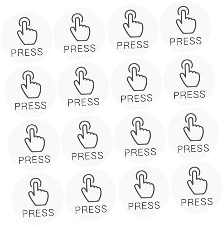 VINTORKY PVC Door Switch Press Stickers Set Self-Adhesive Reminder Labels for Home Office Use and Easy Application 24Pcs