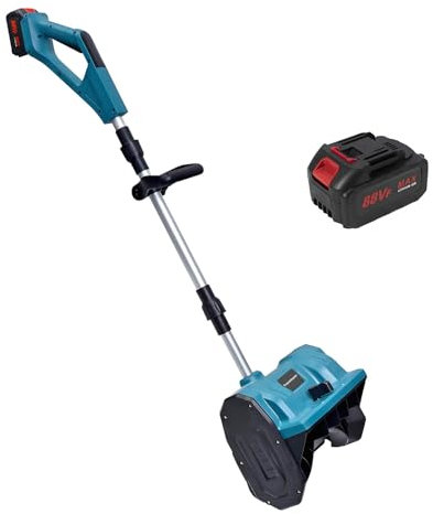 Pala Quitanieves Eléctrica sin Cable, Soplador De Nieve sin Escobillas con Mango Frontal Ajustable, Doble Interruptor De Seguridad, Soplador De Nieve Portátil para Patio y Entrada De Coches(One Batter