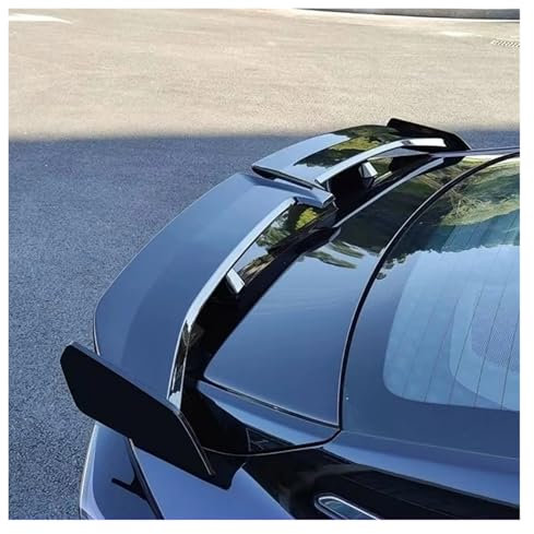 Kofferraumdachspoiler 1PCS Universal Auto Schwanz Flügel Nicht Perforierte Kollision Vermeidung Auto Bumper Spoiler Schwanz Flügel Auto Heckspoiler Flügel(Bright Black)