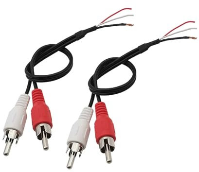 EJPPDHCO 2Pcs RCA Male/Female Wire Cable Connector Car Audio Video Camera Extension Cord RCA Plug Socket Pigtail Soldering DIY Connectors(MULTI)