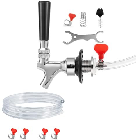 FZCXHONJ Draft Beer Faucet Shank Kit & 10ft Kegerator Beer Line Tubing with Barb Fitting Connector
