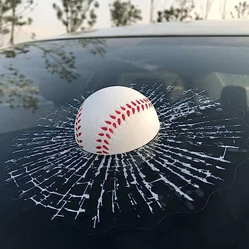 Generisch Prank Zerbrochenes Glas 3D Golfball Hit Fenster Auto Heckscheibe Aufkleber Autoaufkleber Fensteraufkleber Lustige Autoaufkleber Selbstklebende Aufkleber