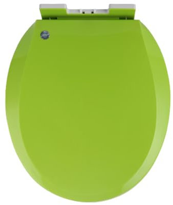 Brigtviee WC-Sitz Toilettensitz mit Absenkautomatik, Toilettendeckel aus PP, Softclose Klodeckel, O-Form WC Deckel mit Schnellverschluss, Leicht zu Reinigen, Toilettenbrille,Grün,36x41cm